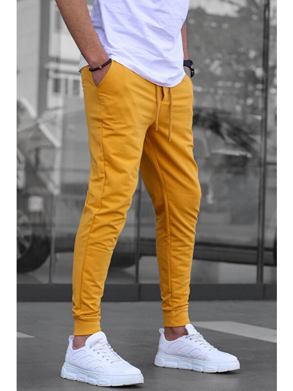 Madmext Sarı Paçası Lastikli  Erkek Jogger Eşofman Altı 4821