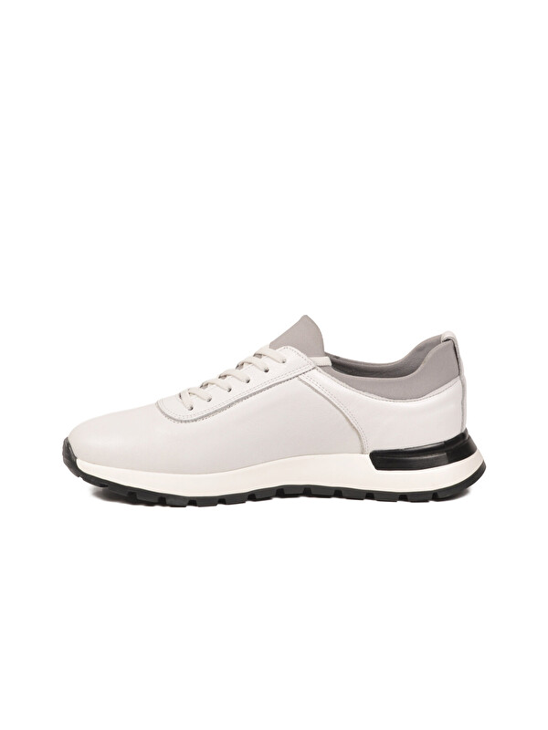 Voyager Erkek Beyaz Hakiki Deri Casual Ayakkabı Bağcıklı Rahat Konfor Tabanlı Sneaker M294 M