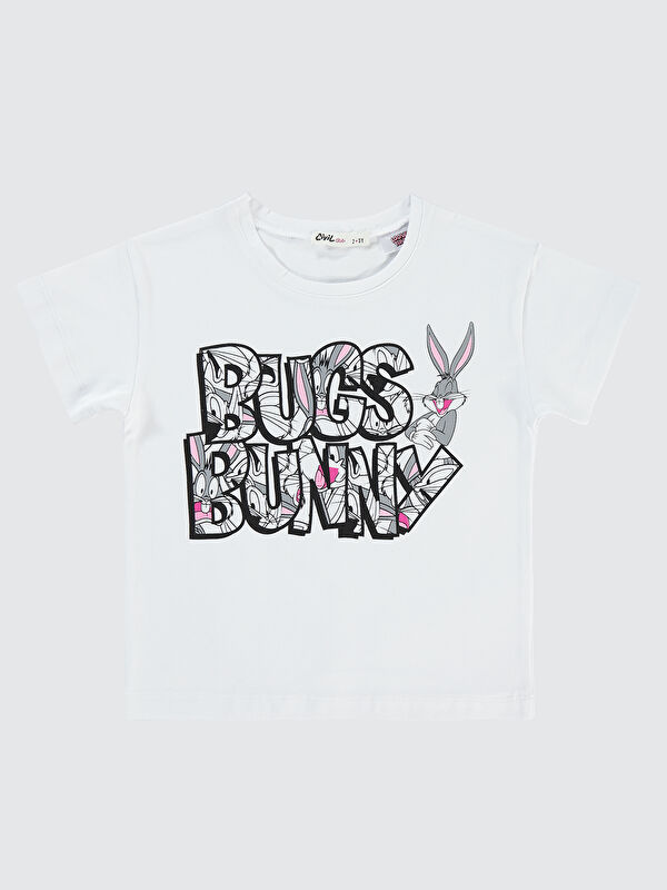 Civil Bugs Bunny Kız Çocuk Tişört 2-5 Yaş Beyaz