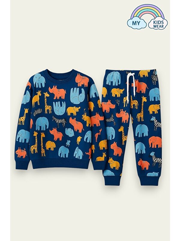 My Kids Wear Fil Desenli Bisiklet Yaka Alt Üst Takım