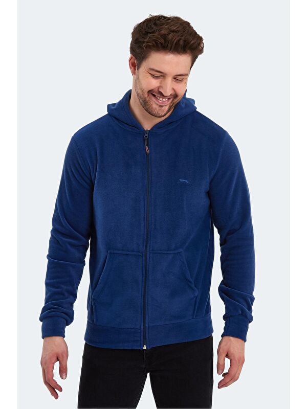 SLAZENGER SAMSON IN Erkek Fermuarlı Sweatshirt Hırka Indigo