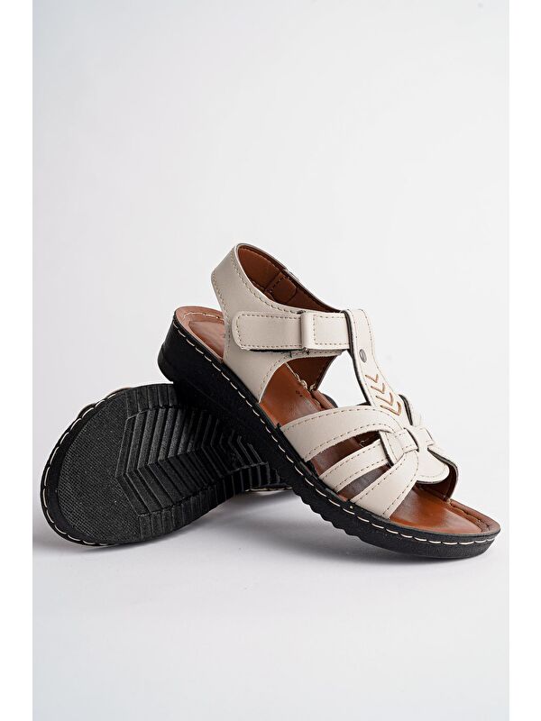 Kadın Günlük Ortopedik Kaymaz Taban Rahat Sandalet - Görsel 7