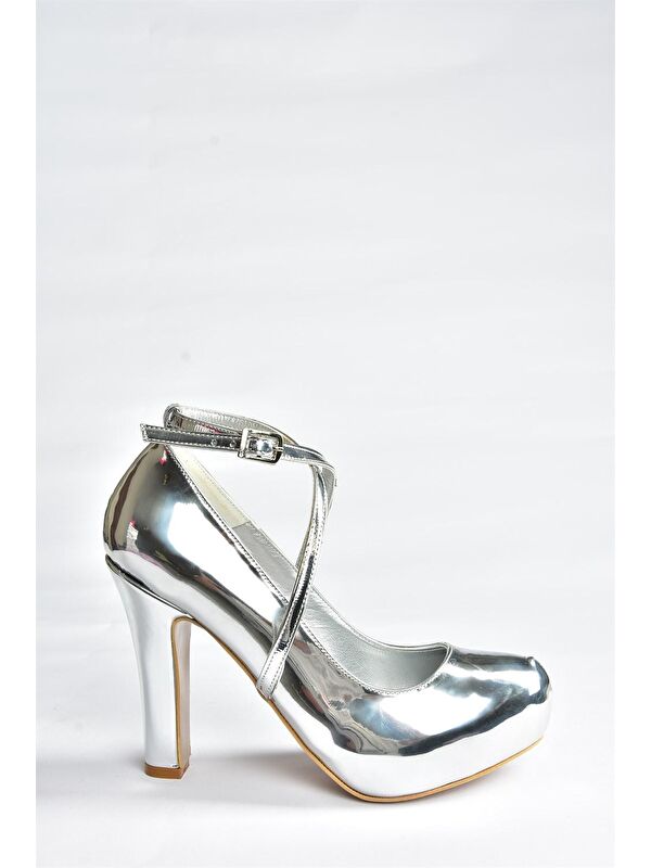 M3480076 Gümüş Kadın Topuklu Ayakkabı - Görsel 6