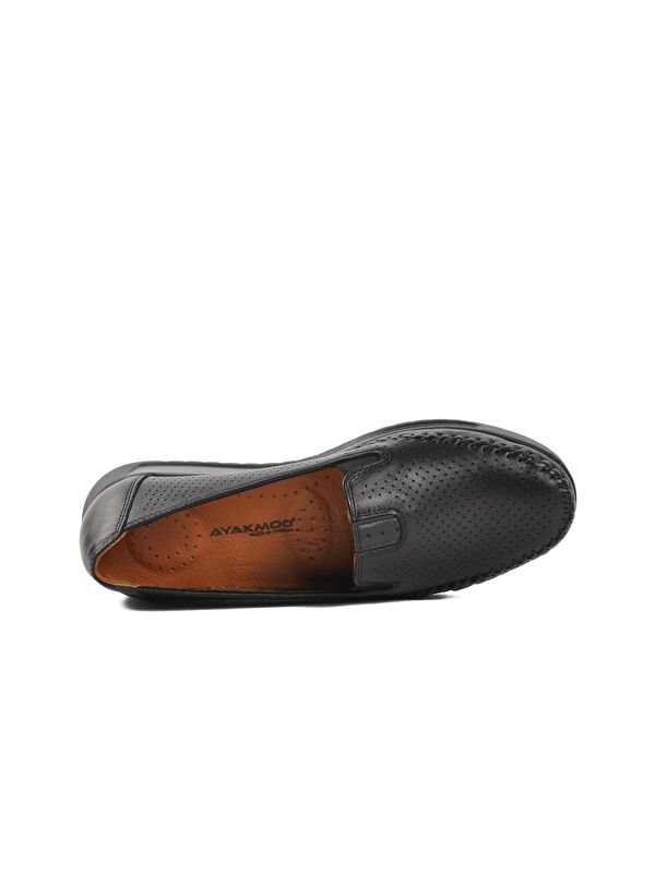 48 Siyah Hakiki Deri Kadın Günlük Ayakkabı - Görsel 6