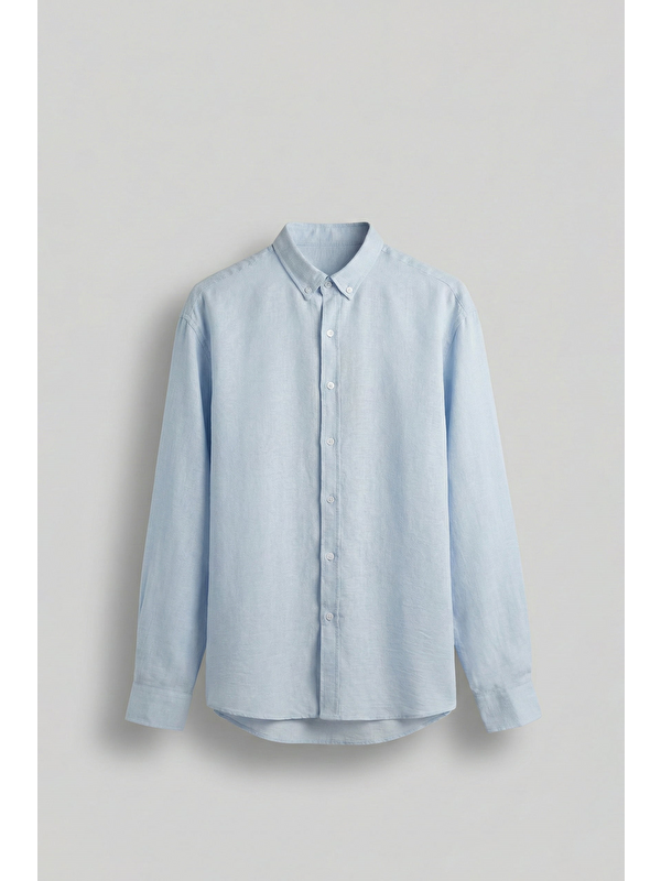Abluka Online Erkek Oversize Basic Rahat Gömlek Açık Mavi