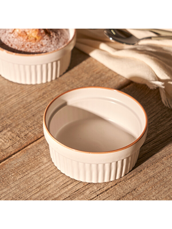 Bella Maison Vislo 2'li Sufle Kabı Seti Beyaz-Kahverengi (290 ml)