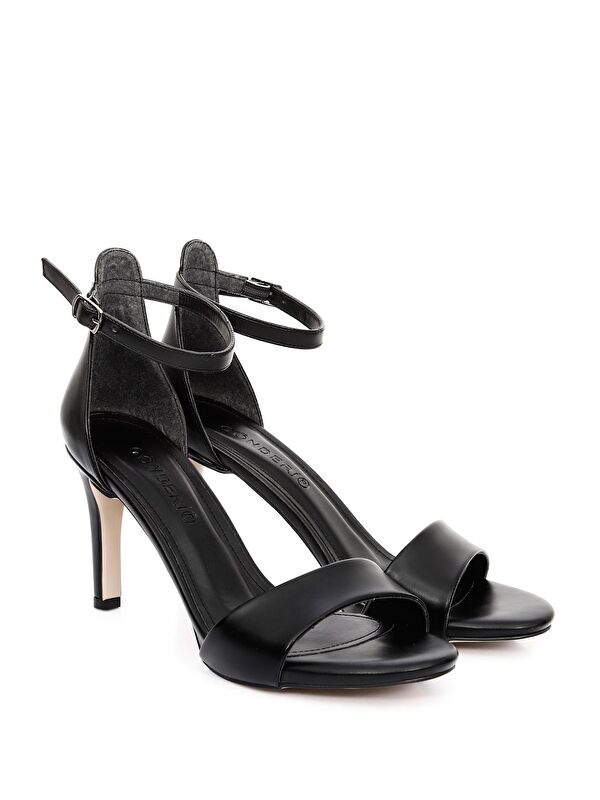 SİYAH İnce Ökçeli Platformlu Bantlı Kadın Topuklu Ayakkabı 37804 - Görsel 3