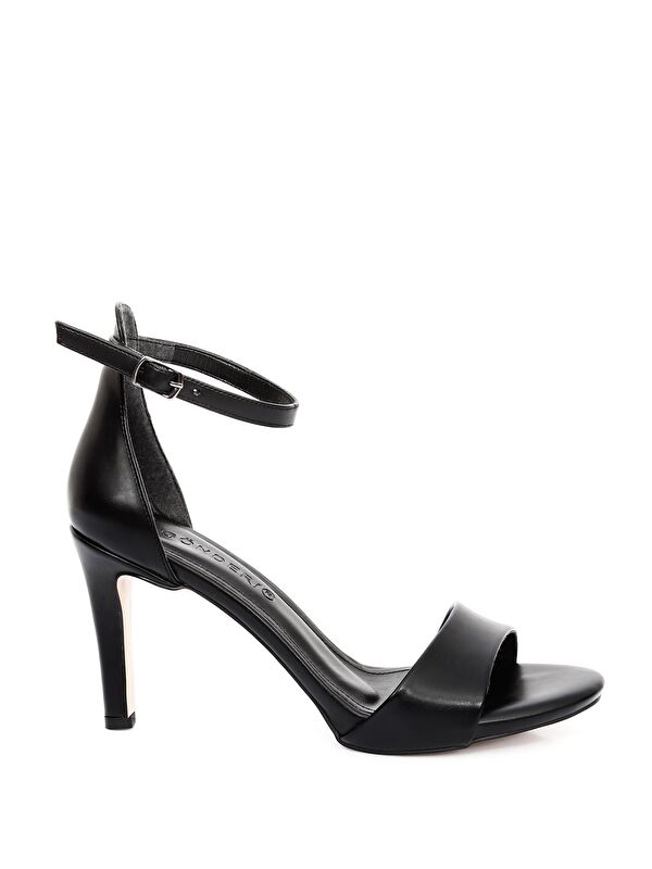 SİYAH İnce Ökçeli Platformlu Bantlı Kadın Topuklu Ayakkabı 37804 - Görsel 5