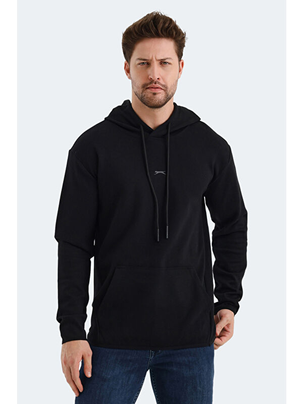 SLAZENGER VADIMIR  Erkek Kapüşonlu Sweatshirt Hoodie Siyah