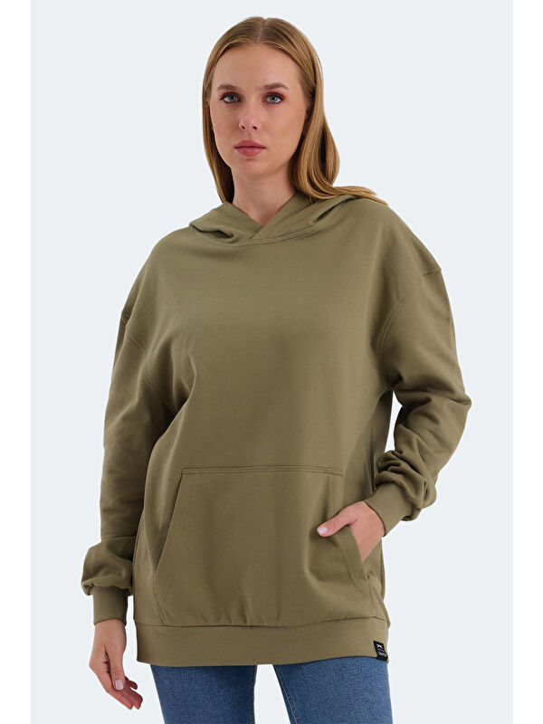 SLAZENGER VIOLENCE Kadın Haki Sweatshirt
