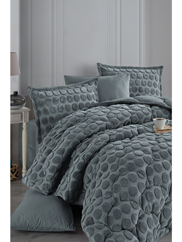 Nordqueen Jakarlı Wellsoft Tek Kişilik Uyku Seti Perle Gri