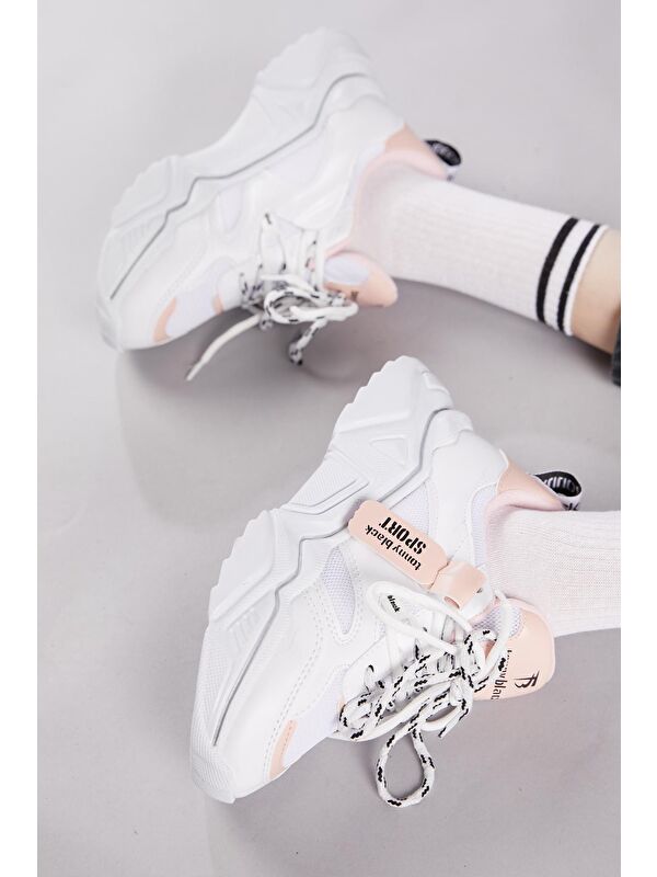 Kadın Beyaz Pembe Spor Ayakkabı Tbkpl - Görsel 5