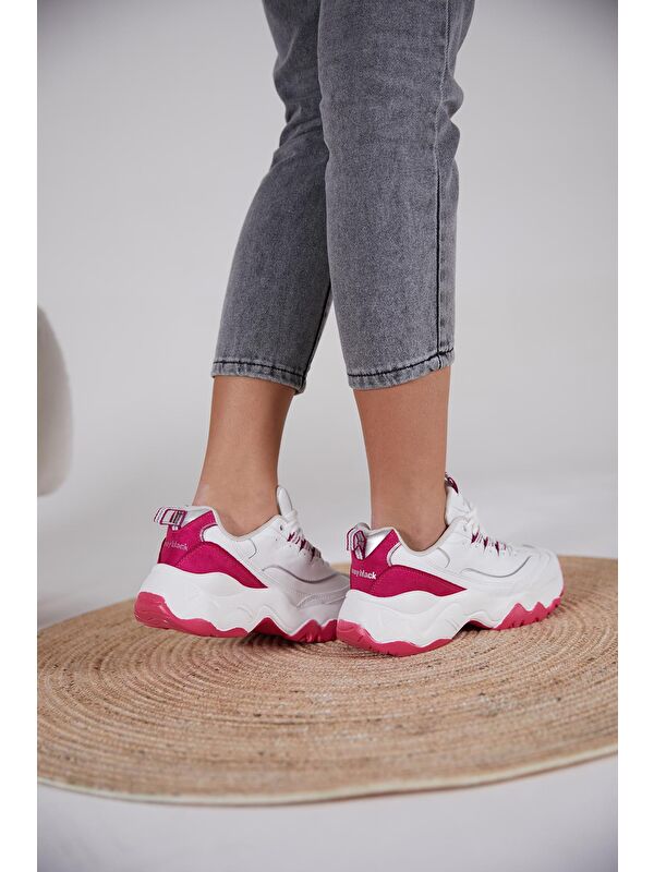 Kadın Beyaz Fuşya Spor Ayakkabı Tb7040 - Görsel 5