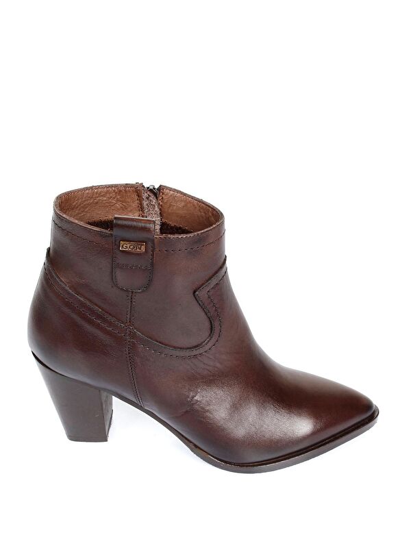 Hakiki Deri Sivri Burun Topuklu Fermuarlı Kadın Günlük Bot 39499 - Görsel 5