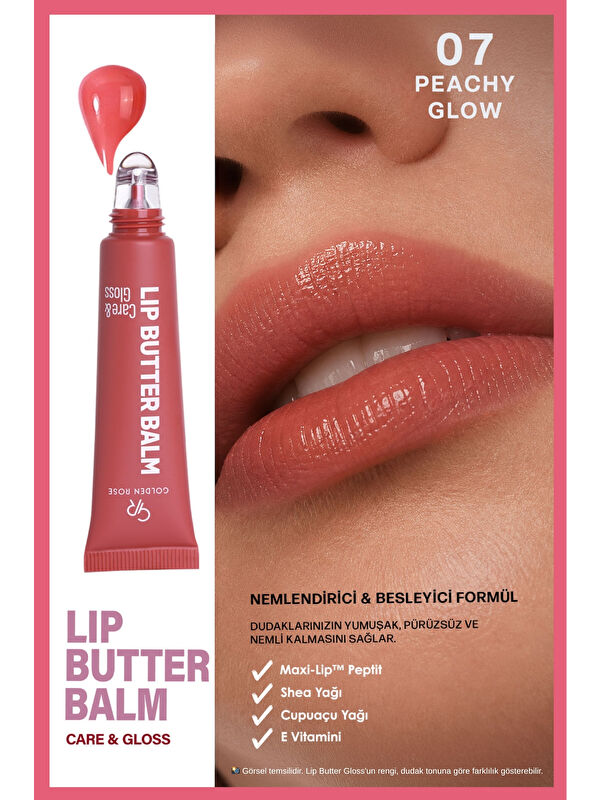 GOLDEN ROSE Lip Butter Balm No: 07 Peachy Glow - Nemlendirici ve Parlatıcı Dudak Balmı