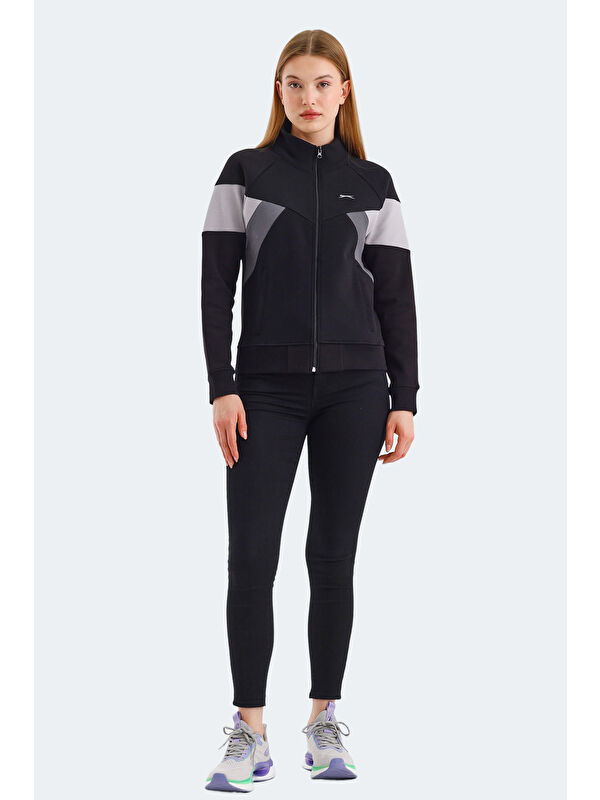 SLAZENGER VICTORY Kadın Siyah Sweatshirt
