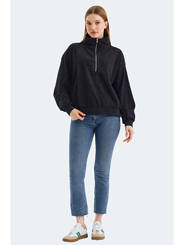 SLAZENGER VIEWER Kadın Siyah Sweatshirt