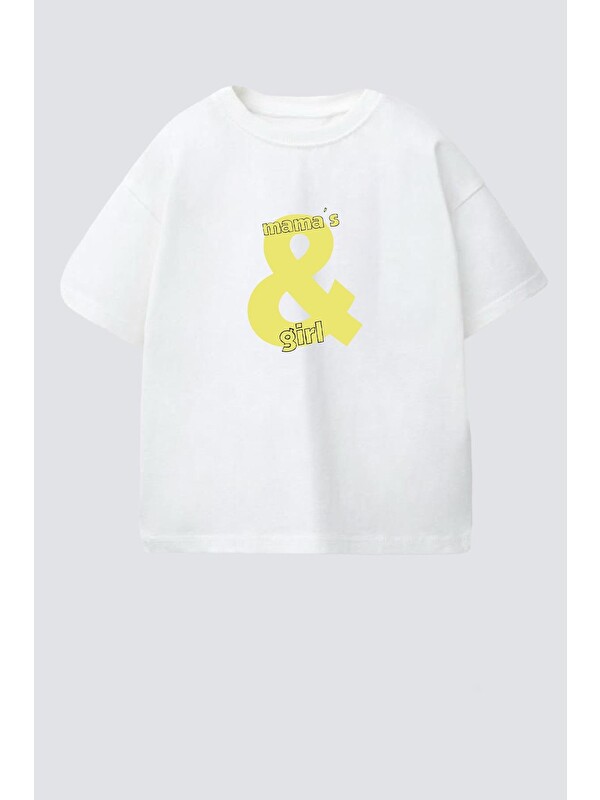Monila Kız Çocuk Bisiklet Yaka Baskılı Tshirt