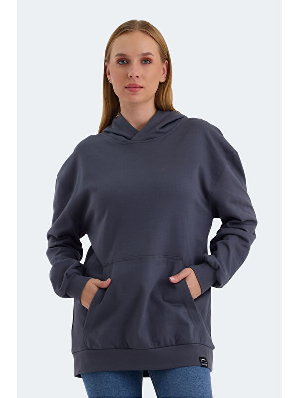 SLAZENGER VIOLENCE Kadın Koyu Gri Sweatshirt