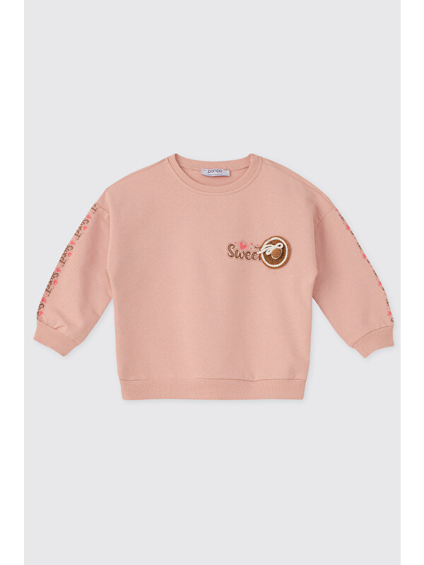 Panço Kız Bebek Pudra Sweatshirt