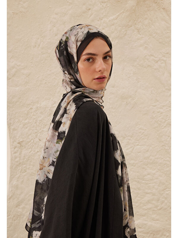 Fresh Scarfs Dora Desen Rami Şal Antrasit