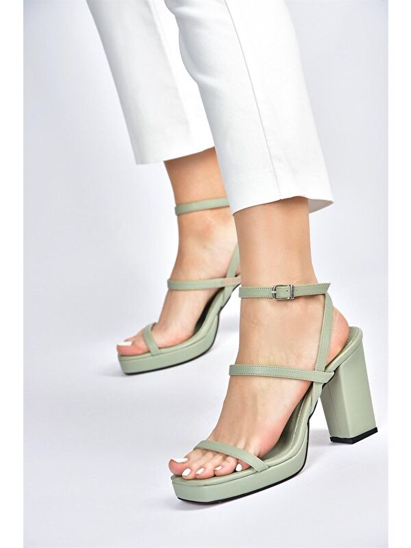 M2824627 Yeşil Kadın Topuklu Ayakkabı - Görsel 4