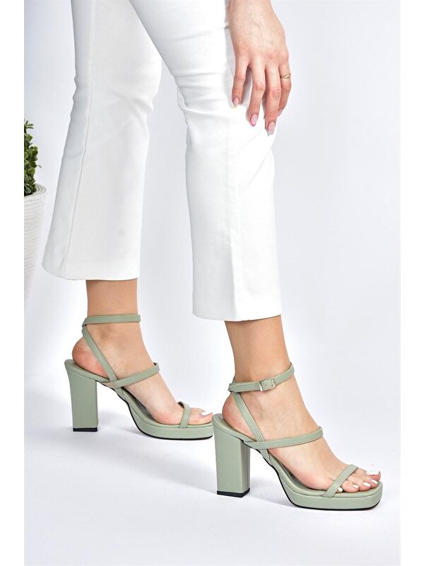 M2824627 Yeşil Kadın Topuklu Ayakkabı - Görsel 5