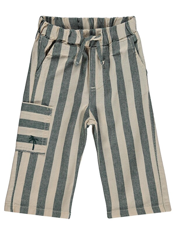 Civil Baby Çizgili Yan Cepli 6-18 Ay Pantolon - Yeşil