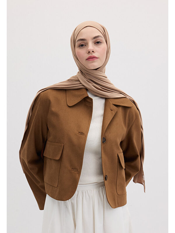 Fresh Scarfs Bambu Penye Şal Fındık Kabuğu