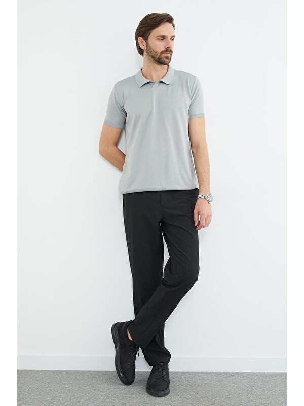 Fullamoda Çizgili Düğmeli Jogger Pantolon