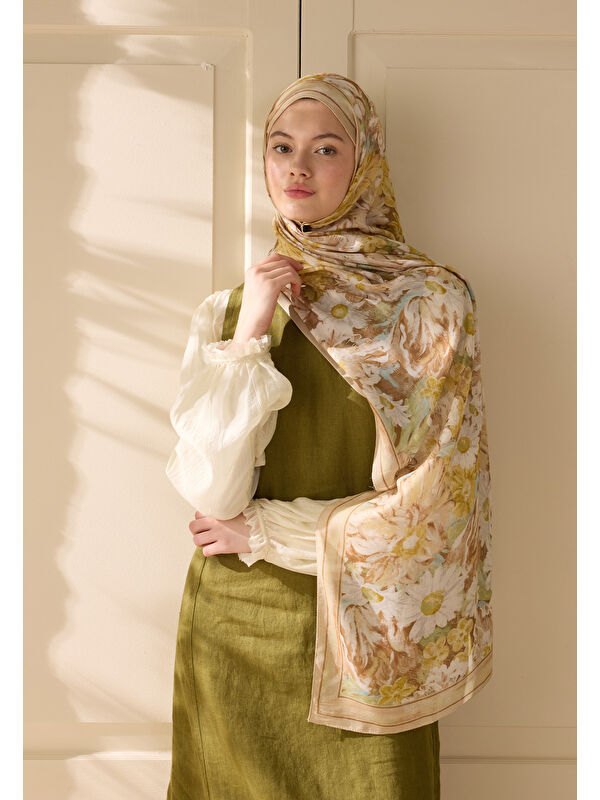 Fresh Scarfs Jasmıne Joy Desen Rami Şal Bej