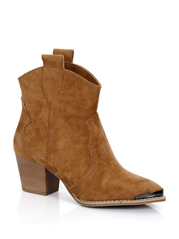 Sivri Burun Topuklu Western Kovboy Kadın Günlük Bot 32133 - Görsel 6