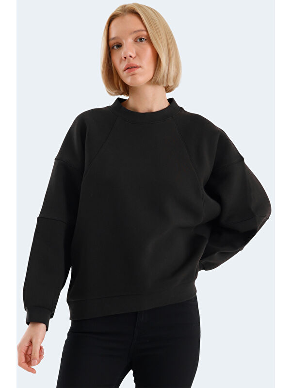 SLAZENGER VIA Kadın Siyah Sweatshirt