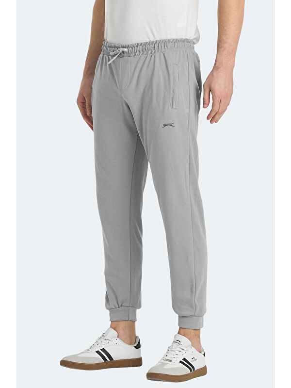 SLAZENGER KISHA IN Erkek Cepli Dar Paça Gri Jogger Eşofman Altı