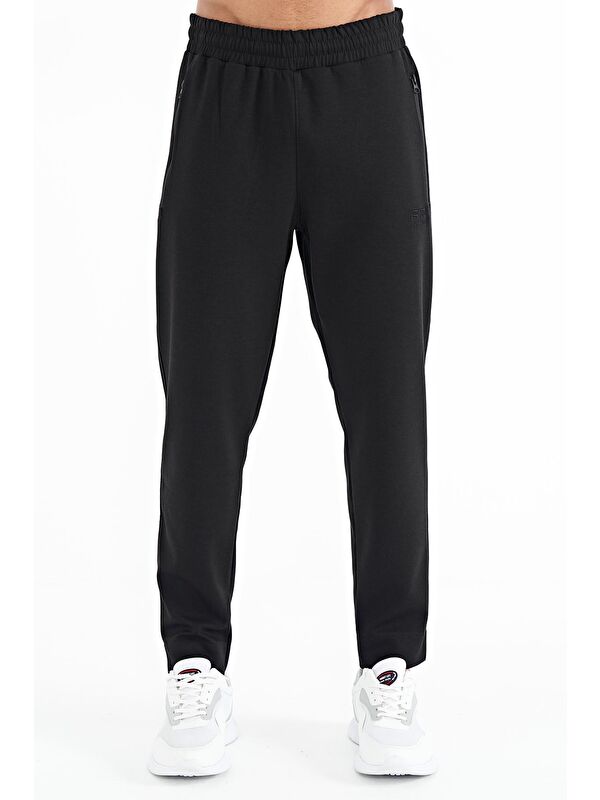 Air Jones Siyah Bağcıklı Fermuar Cepli Erkek Jogger Eşofman Altı- 84952