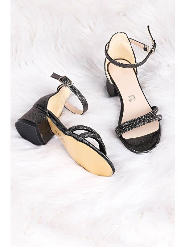 Sarer Vakko Taşlı Kız Çocuk 3 Cm Topuklu Sandalet Abiye Ayakkabı - Görsel 3