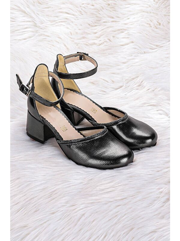 Ressa Çupra Taşlı Kız Çocuk 5 Cm Topuklu Sandalet Abiye Ayakkabı - Görsel 4