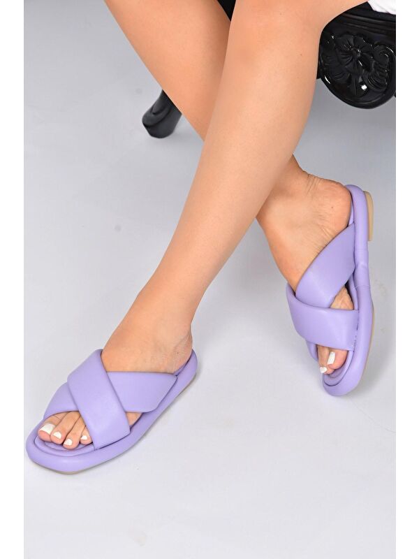 K848219509 Lila Kadın Terlik - Görsel 3