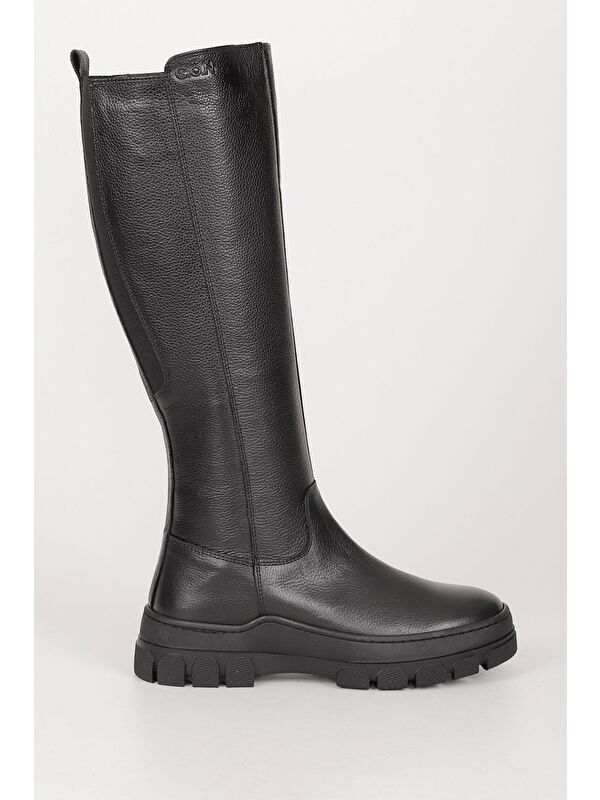 Hakiki Deri Yuvarlak Burun Fermuarlı Kadın Günlük Çizme 47521 - Görsel 3