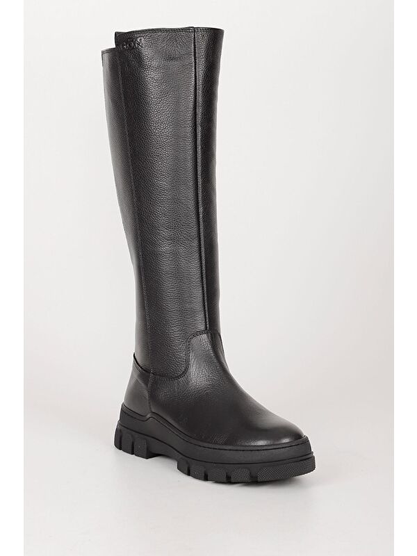 Hakiki Deri Yuvarlak Burun Fermuarlı Kadın Günlük Çizme 47521 - Görsel 5