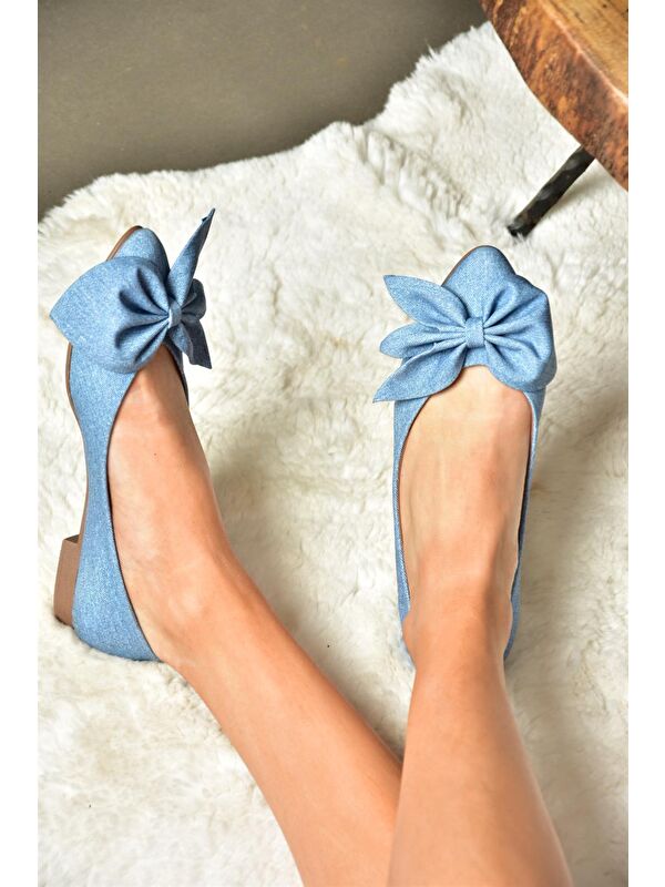 Fox Shoes Mavi Fox Shoes Babet Kadın