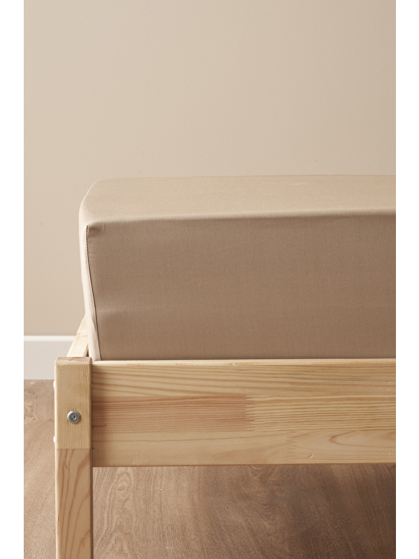 Bella Maison %100 Pamuk Saten Supreme Çift Kişilik Lastikli Çarşaf Vizon (160x200x35 cm)