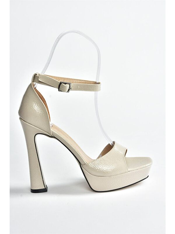 Bej Rugan Platform Topuklu Kadın Ayakkabı K404580108 - Görsel 4