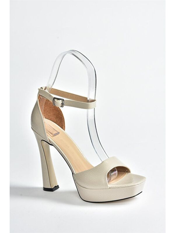 Bej Rugan Platform Topuklu Kadın Ayakkabı K404580108 - Görsel 5
