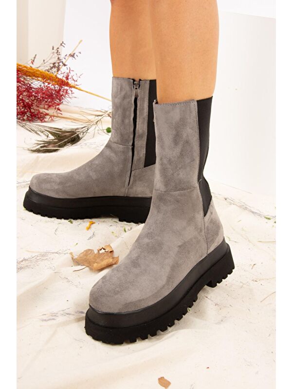 J267063102 Gri Kadın Bot - Görsel 3