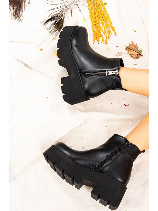 J820060109 Siyah Kadın Bot - Görsel 4