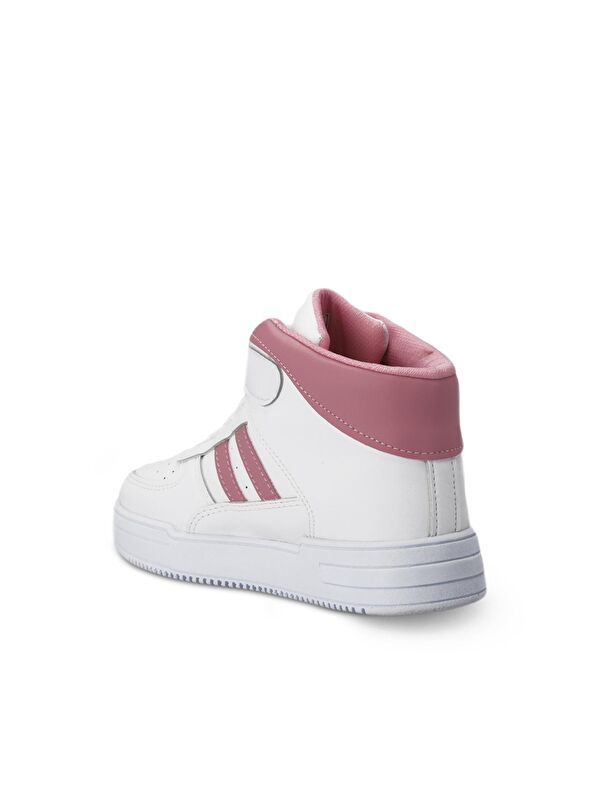 NICOLA I Kız Çocuk Cırt Cırtlı Beyaz / Pembe Günlük Spor Ayakkabısı - Görsel 4