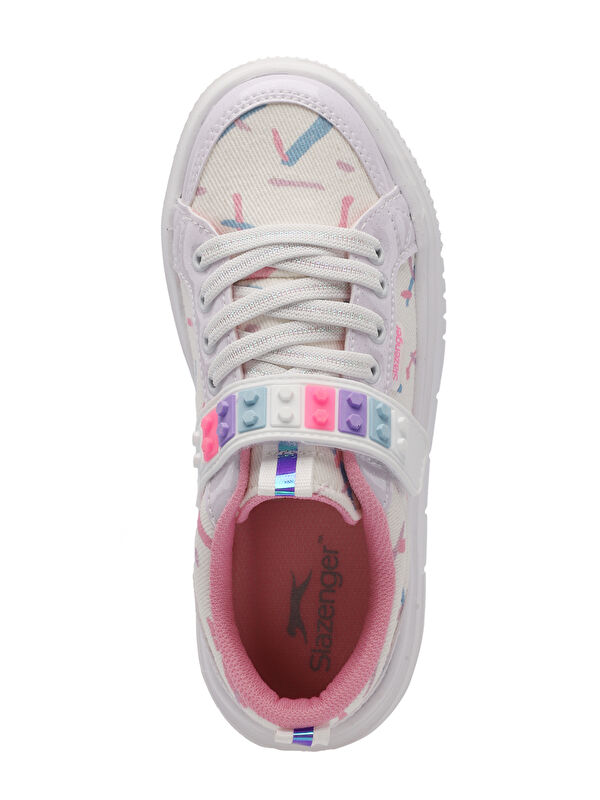 NUMANCIA Kız Çocuk Cırt Cırtlı Beyaz / Pembe Günlük Spor Ayakkabısı - Görsel 6