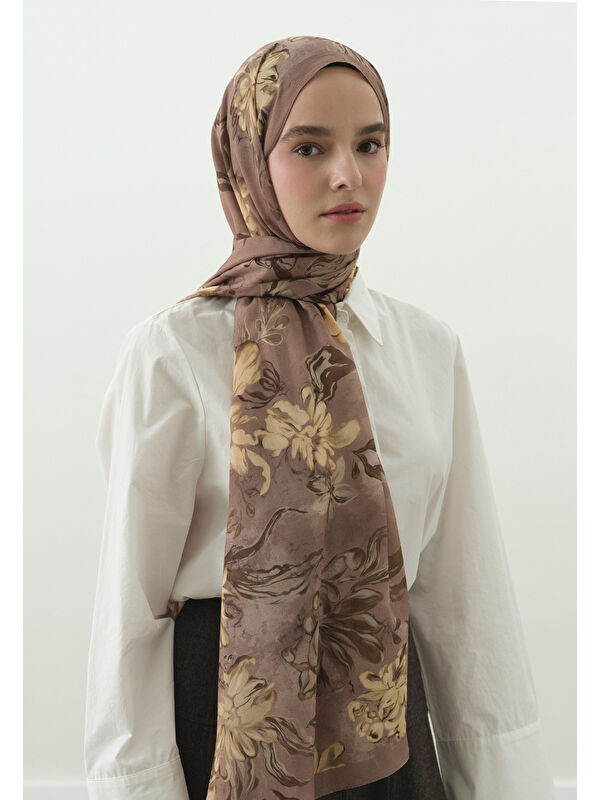 Fresh Scarfs Gülkurusu Norah Desenli Pamuk Viskon Şal
