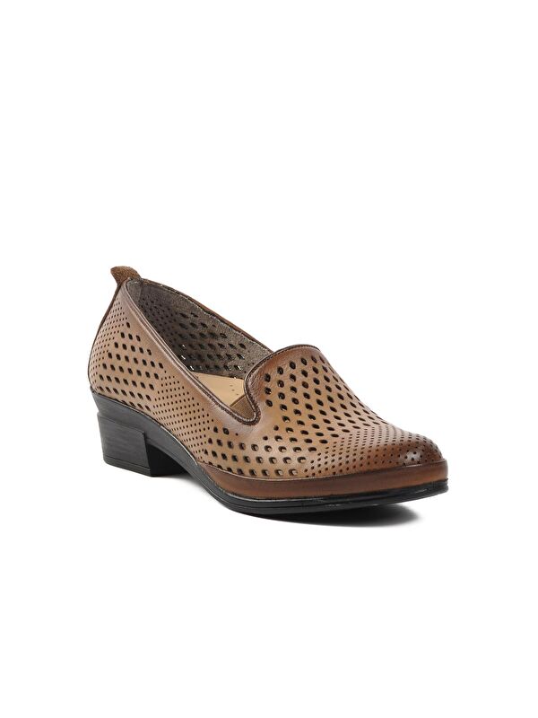 82 Krem Hakiki Deri Kadın Günlük Ayakkabı - Görsel 4